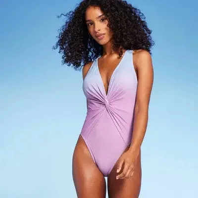 New - Shade & Shore Women's Plunge One Piece Swimsuit High Leg Backless Elegant Halter Bikini New - Shade & Shore Women's Plunge One Piece Swimsuit High Leg Backless Elegant Halter Bikini