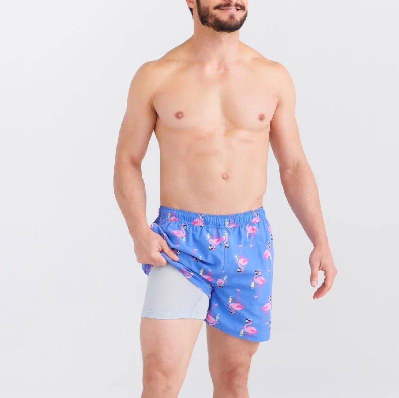 Saxx Swimwear Go Coastal Flocktail Hour DropTemp 5" Swim Shorts SW05 High-Cut One-Piece