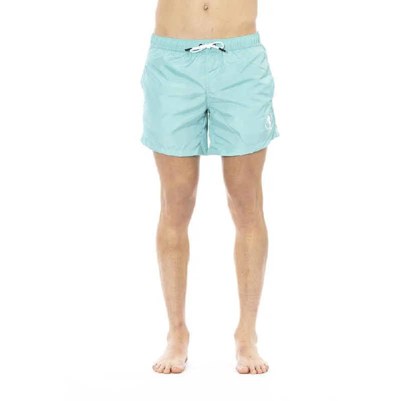 Bikkembergs Light Blue Polyester Men Swim Shorts Bold Swimsuit Design