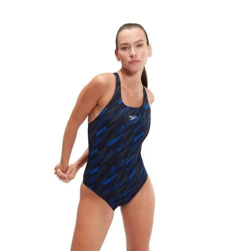Speedo Womens/Ladies Hyperboom Medalist All-Over Print One Piece Swimsuit Plus-Size Bikini Set