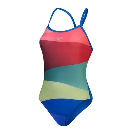 Speedo Womens/Ladies Placement One Piece Swimsuit Tie-Back Swimwear