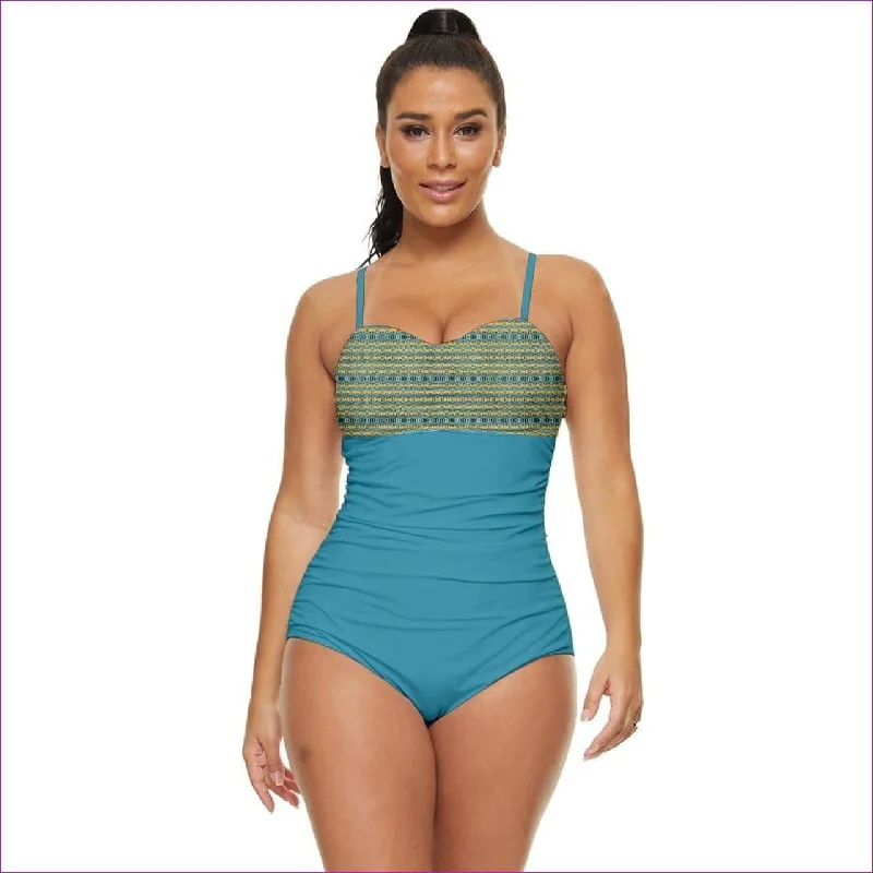Static Retro Full Coverage Swimsuit Minimalist One-Piece