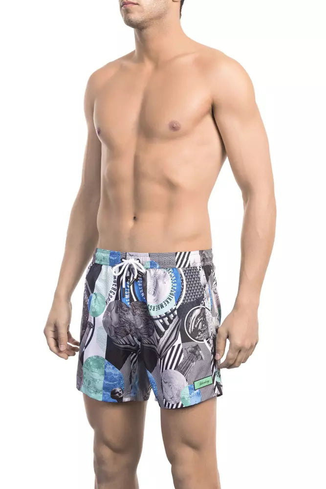 Bikkembergs Multicolor Polyester Men Swim Short Comfortable Swim Shorts