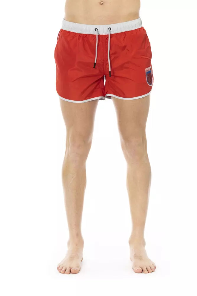 Bikkembergs Red Polyester Men Swim Short Sleek Racerback Swimsuit