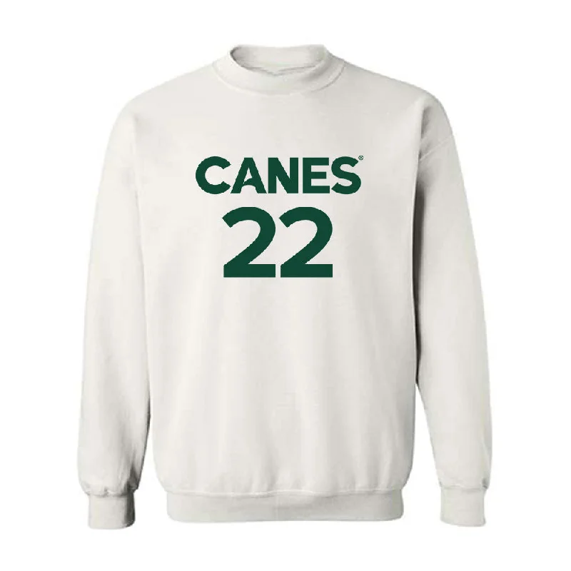 Miami - NCAA Women's Basketball : Simone Pelish - Replica Shersey Crewneck Sweatshirt Hoodie with Hem Drawcord Adjustable Customizable Miami - NCAA Women's Basketball : Simone Pelish - Replica Shersey Crewneck Sweatshirt Hoodie with Hem Drawcord Adjustable Customizable