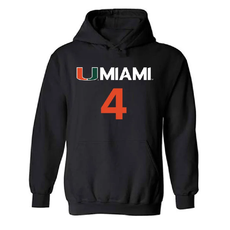 Miami - NCAA Women's Basketball : Jasmyne Roberts - Replica Shersey Hooded Sweatshirt Hoodie Sweatshirt Pullover Miami - NCAA Women's Basketball : Jasmyne Roberts - Replica Shersey Hooded Sweatshirt Hoodie Sweatshirt Pullover