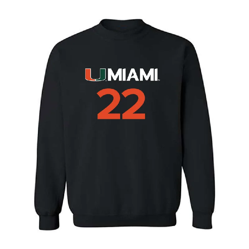 Miami - NCAA Women's Basketball : Simone Pelish - Replica Shersey Crewneck Sweatshirt Hoodie with Hem Fringe Bohemian Relaxed Miami - NCAA Women's Basketball : Simone Pelish - Replica Shersey Crewneck Sweatshirt Hoodie with Hem Fringe Bohemian Relaxed