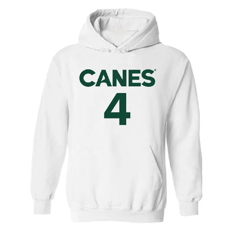 Miami - NCAA Women's Basketball : Jasmyne Roberts - Replica Shersey Hooded Sweatshirt Hoodie with Front Slit Layering Stylish Miami - NCAA Women's Basketball : Jasmyne Roberts - Replica Shersey Hooded Sweatshirt Hoodie with Front Slit Layering Stylish