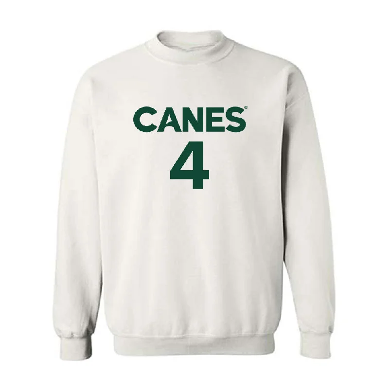 Miami - NCAA Women's Basketball : Jasmyne Roberts - Replica Shersey Crewneck Sweatshirt Hoodie with Hem Elastic Stretchable Comfortable Miami - NCAA Women's Basketball : Jasmyne Roberts - Replica Shersey Crewneck Sweatshirt Hoodie with Hem Elastic Stretchable Comfortable