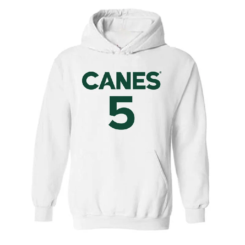 Miami - NCAA Women's Basketball : Ahnay Adams - Replica Shersey Hooded Sweatshirt Hoodie with Hem Detail Decorative Unique Miami - NCAA Women's Basketball : Ahnay Adams - Replica Shersey Hooded Sweatshirt Hoodie with Hem Detail Decorative Unique