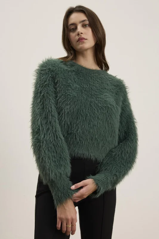 HOLLAND FEATHER YARN CARDIGAN Cable Knit Ribbed Knit Lace Knit
