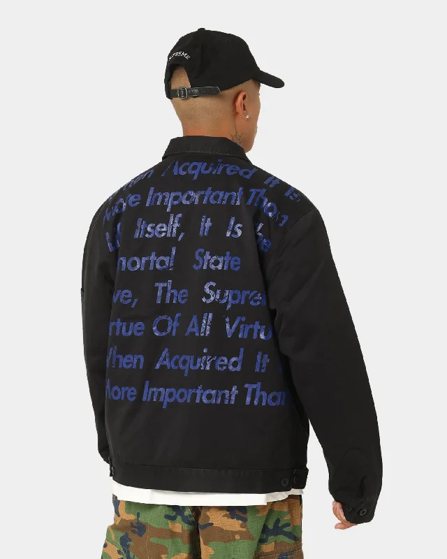 Supreme X Junya Printed Work Jacket Black Appliqued Jacket Beaded Jacket Sequined Jacket Supreme X Junya Printed Work Jacket Black Appliqued Jacket Beaded Jacket Sequined Jacket