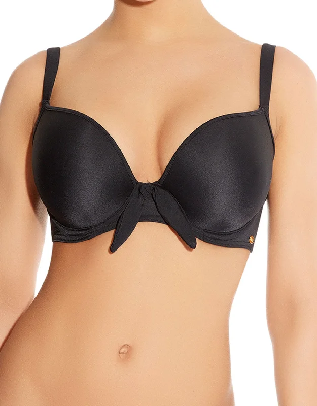 Freya Deco Swim Underwire Moulded Bikini Top, Black Sporty Swimsuit Style